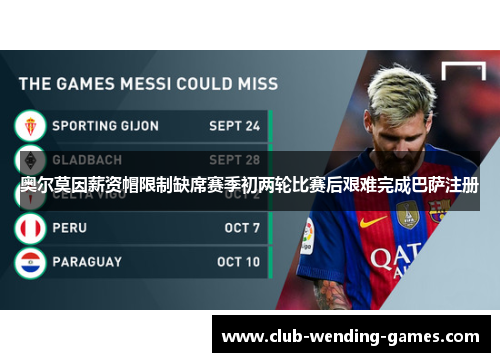 奥尔莫因薪资帽限制缺席赛季初两轮比赛后艰难完成巴萨注册